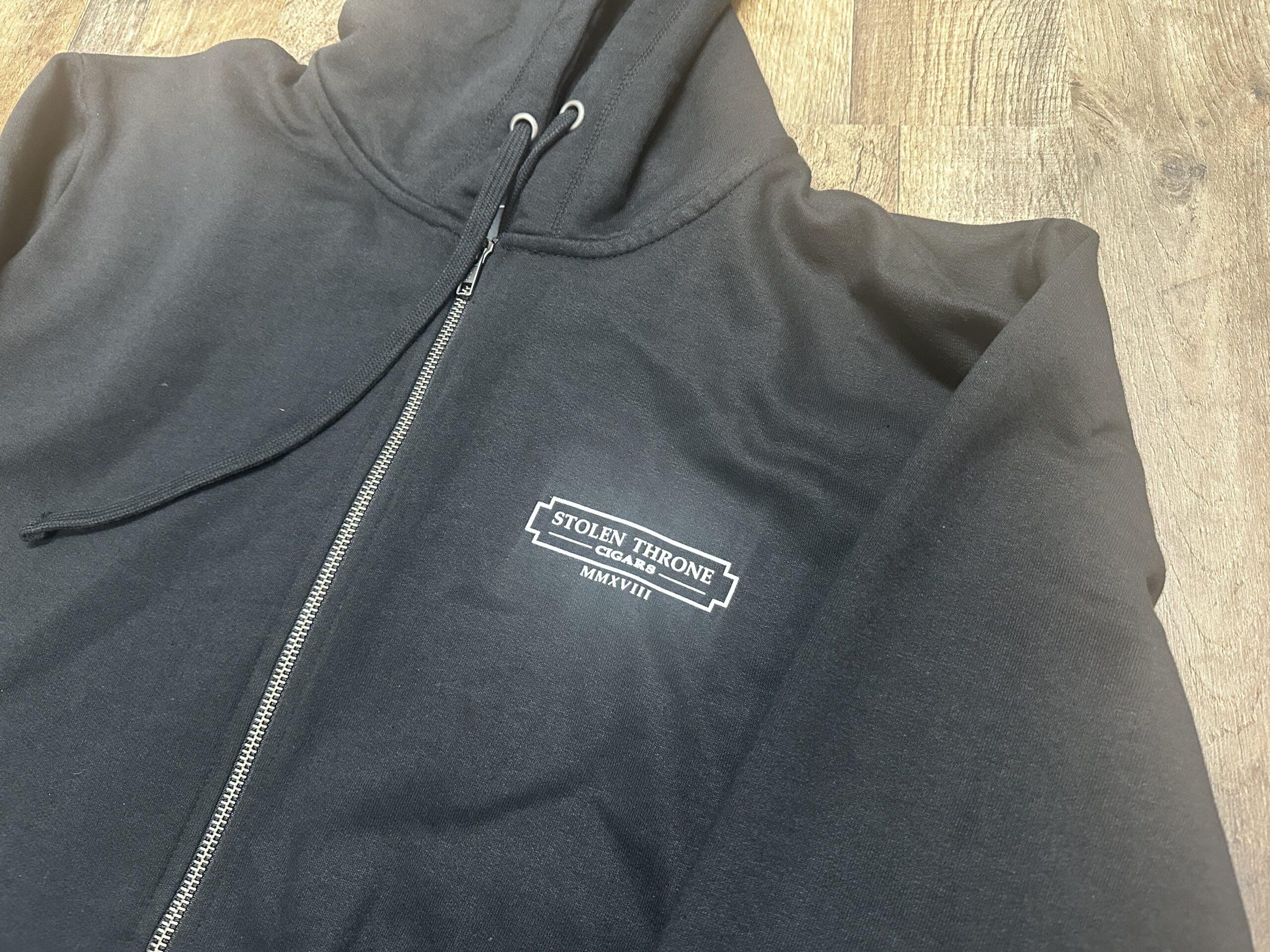 Stolen Throne Cigars New Era Black Comeback Fleece Full-Zip Hoodie